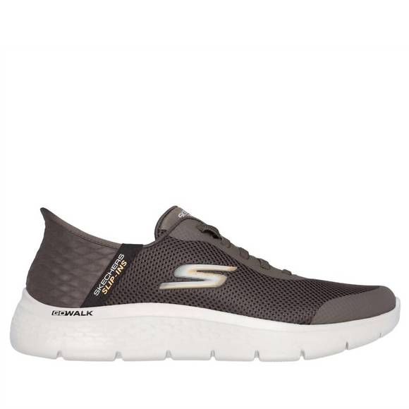 NEW SKECHERS men's skechers slip-ins: go walk flex - hands up in brown